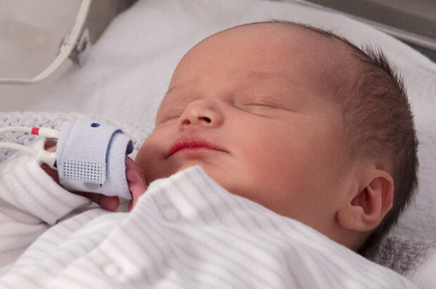 A newborn baby sleeping.