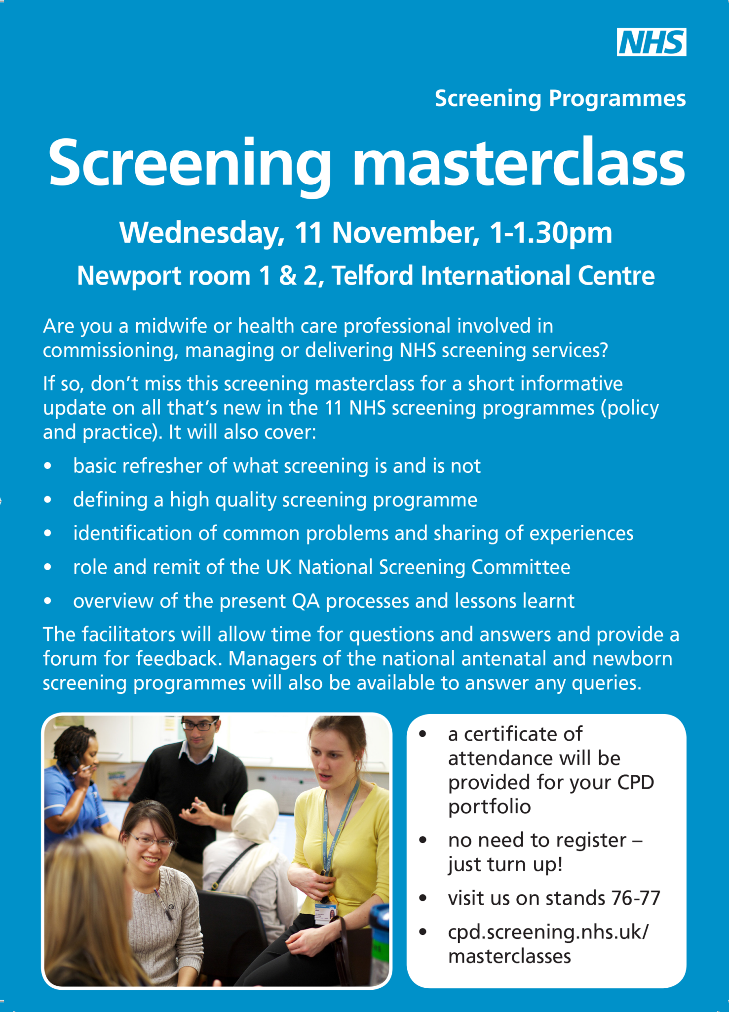 Screenig Programme Sign up for a masterclass to find out exactly what screening is and is ...