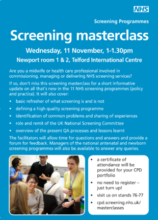 A flyer advertising the screening masterclass.