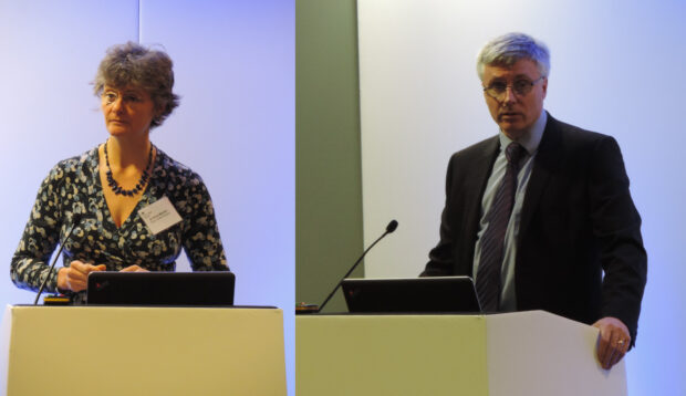 Dr Anne Mackie and Prof David Walker talking at the conference.