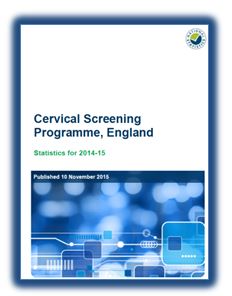 Cover of 'Cervical Screening Programme, England, Statistics for 2014-15'.