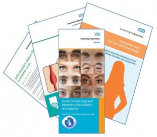 A collection of screening leaflets.