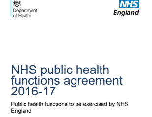 Cover of 'NHS public health functions agreement 2016-17'.