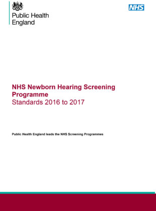 Cover of the revised Newborn Hearing Screening Programme Standards.