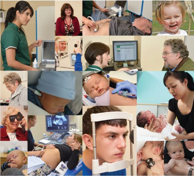 A selection of images showing the different health screening programmes