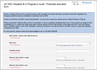 The Hepatitis B audit form