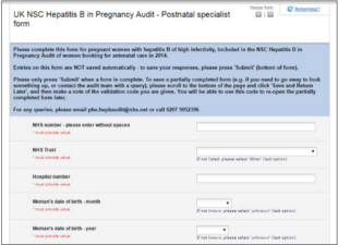 The Hepatitis B audit form