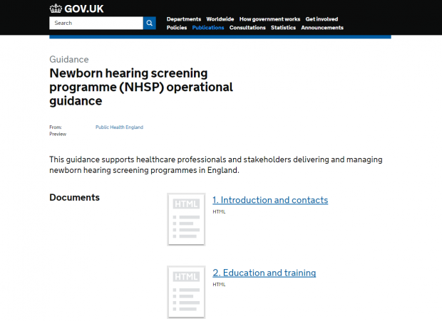 The guidance page on gov.uk