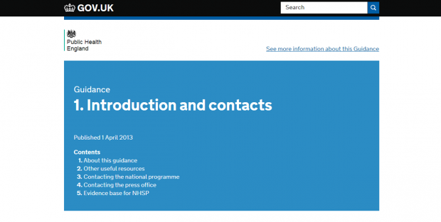 The introduction page to the NHSP operational guidance.