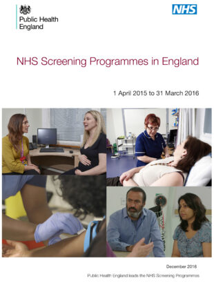 The Screening Programmes in England report front cover.