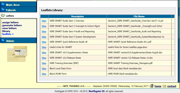 The leaflets library in the NIPE SMART system.