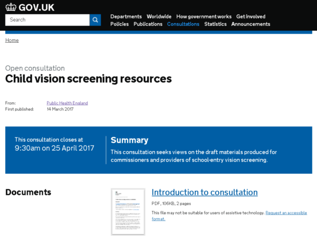 The consultation page on GOV.UK