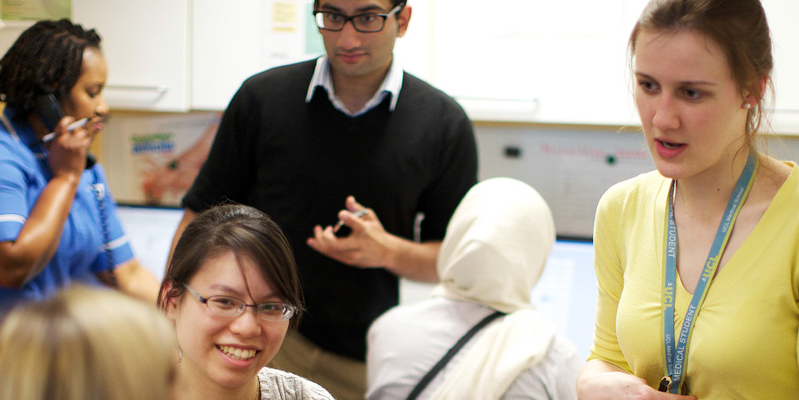 People talking at a screening masterclass