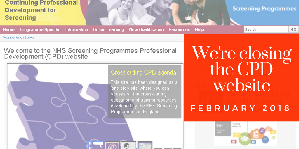 Screenshot of the CPD website