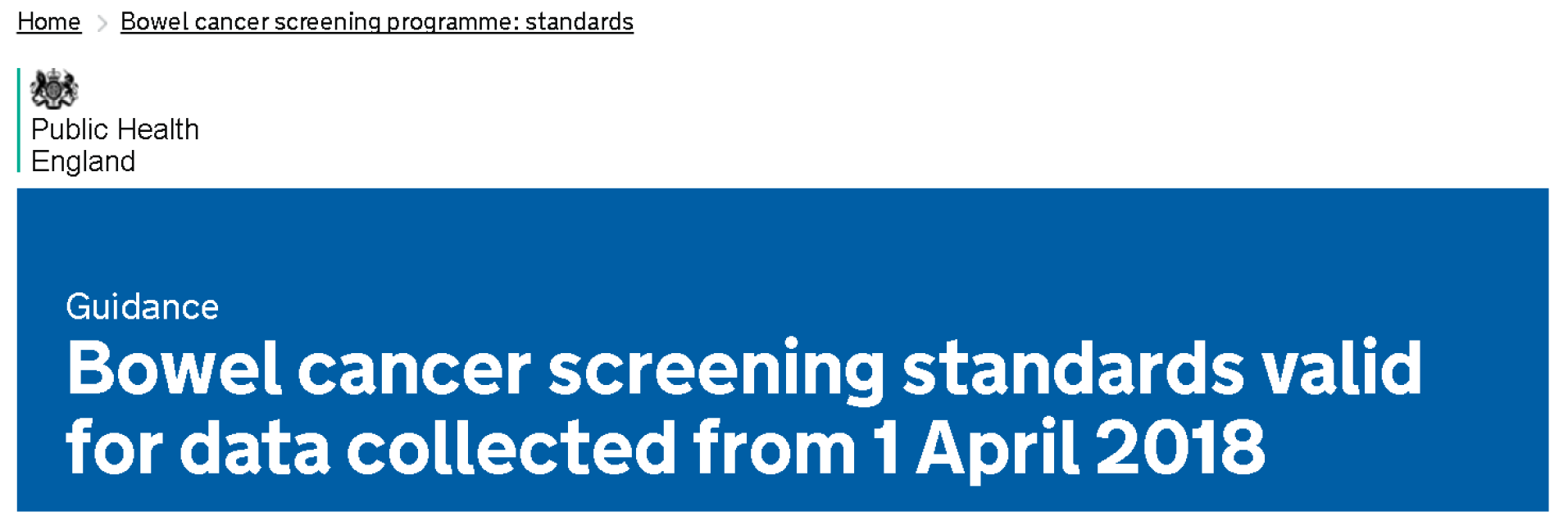 Check out our updated bowel cancer screening standards for 2018 PHE