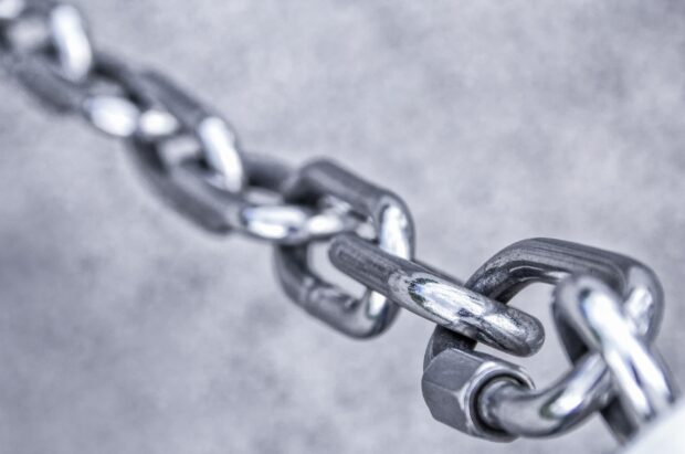 A thick chain to illustrate the point about keeping all the various parts strong.