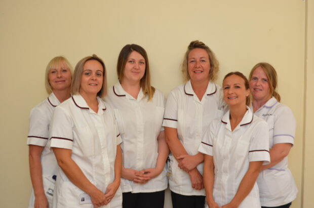 The newborn hearing screening team at Kettering General Hospital. (Lynne Grey is third from right).