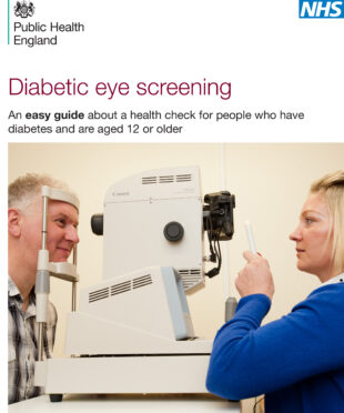 Front cover of the new easy guide to diabetic eye screening