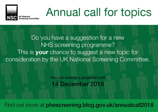 Infographic has the words annual call for topics and the date of 14 December 2018.