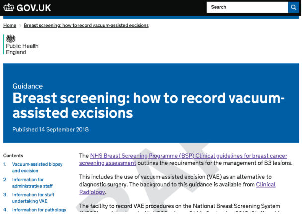 The new guidance on recording vacuum-assisted excisions.