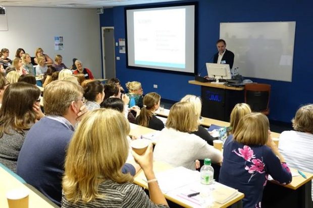 Consultant gastroenterologist Professor Paul O’Toole teaching at the Liverpool John Moores University course.