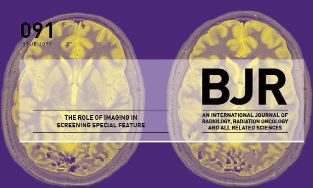 Cover of British Journal of Radiology (BRJ) screening special. Includes the words 'The role of imaging in screening special feature'.