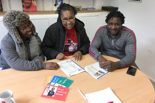 Parents with learning disabilities discuss content of easy read leaflets