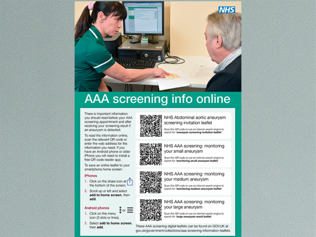 AAA screening information poster on a wall