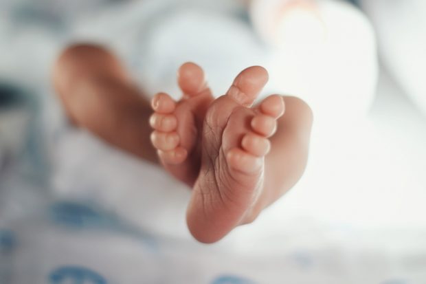 A close-up of a baby's feet.