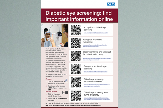 diabetic eye screening poster on a wall